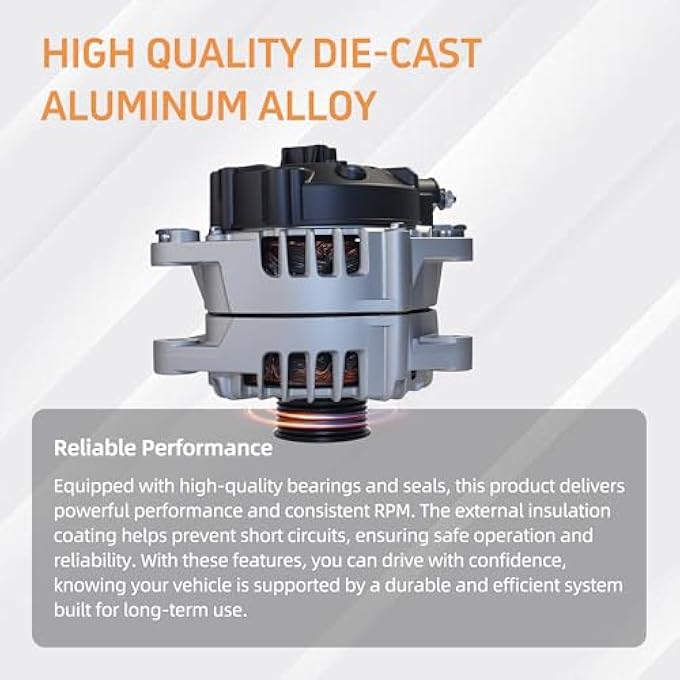 tiubvfdd Alternator 180A 12V for Hyundai Palisade 3.8L (2020-2023) & Kia Telluride 3.8L (2020-2022) - Replaces 2722099, 601-10129, 37300-3L060 - Image 5