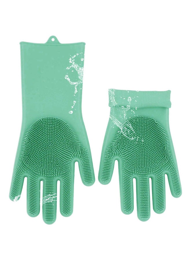 Magic Silicone Gloves With Wash Scrubber Dishwashing Cleaning Gloves With Bristles 240 G