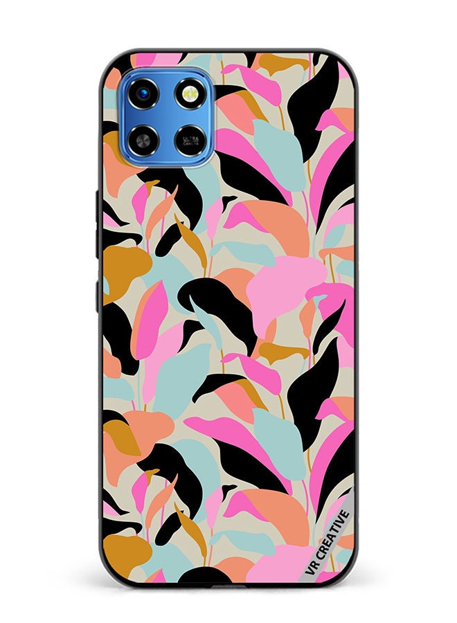 VR CREATIVE Protective Case Cover For Infinix Smart 6 HD Elegant Botanical Leaves Abstract Seamless Pattern Design Multicolour - Image 1