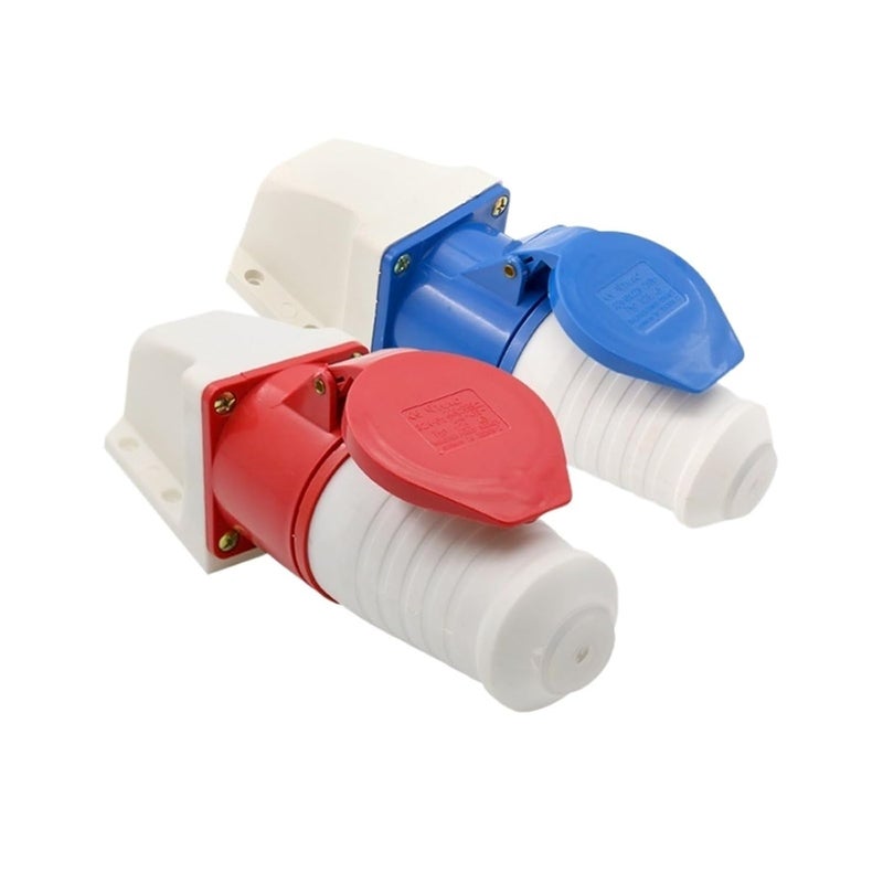 Waterproof Industrial Socket 3 core 4 core 5 core Hole 16A Connector Surface Mounted Socket(4 core red) - Image 1