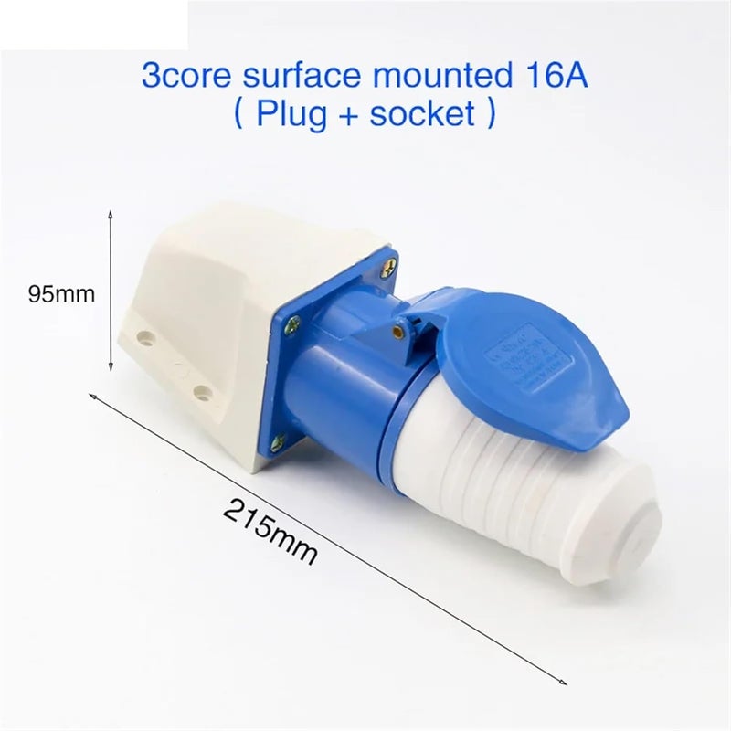 Waterproof Industrial Socket 3 core 4 core 5 core Hole 16A Connector Surface Mounted Socket(4 core red) - Image 3