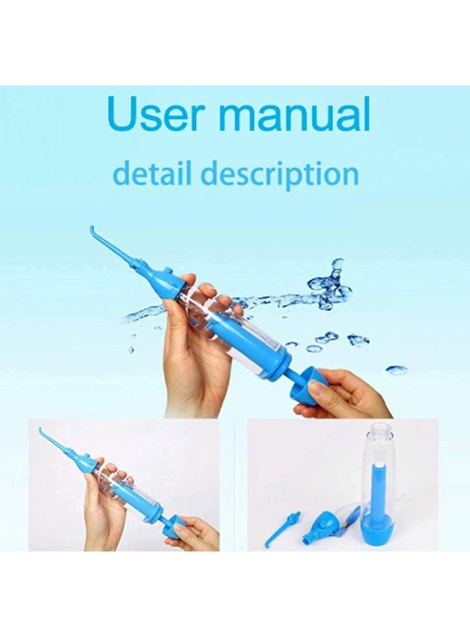YAS Water Flosser Non-Electric Portable Affordable, Oral Irrigator Cordless Manual Air Pressure Simple Operation, for Home and Travel Blue - Image 5
