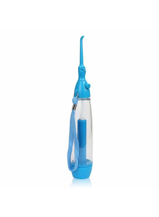 YAS Water Flosser Non-Electric Portable Affordable, Oral Irrigator Cordless Manual Air Pressure Simple Operation, for Home and Travel Blue - Image 1