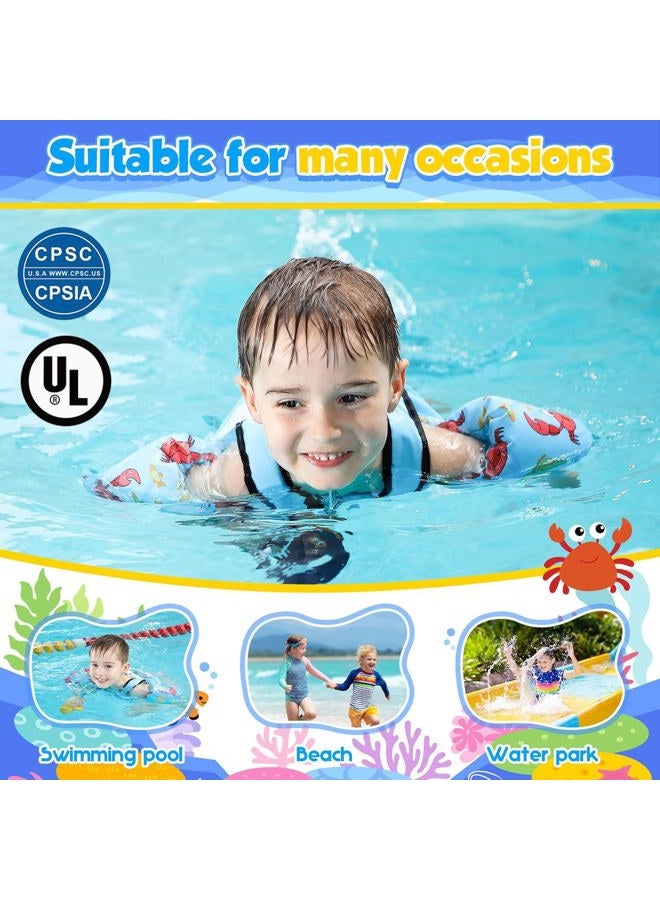 Kulahlik Toddler Swim Vest, Toddler Floaties for 22-66 lbs Boys & Girls, Kids Swim Vest Removable with Crotch Strap & Shoulder Harness Arm Wings for 2 3 4 5 6 7 Years Old Baby Children Sea Beach Pool-Flamingo - Image 4