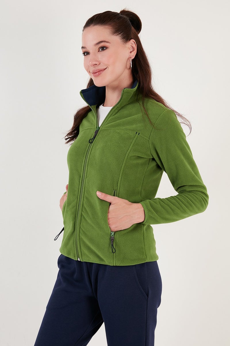 Lela Slim Fit Anti-Pilling Non-Pilling Zippered Pocket Fleece Cardigan Women's POLAR 5907002 - Image 2