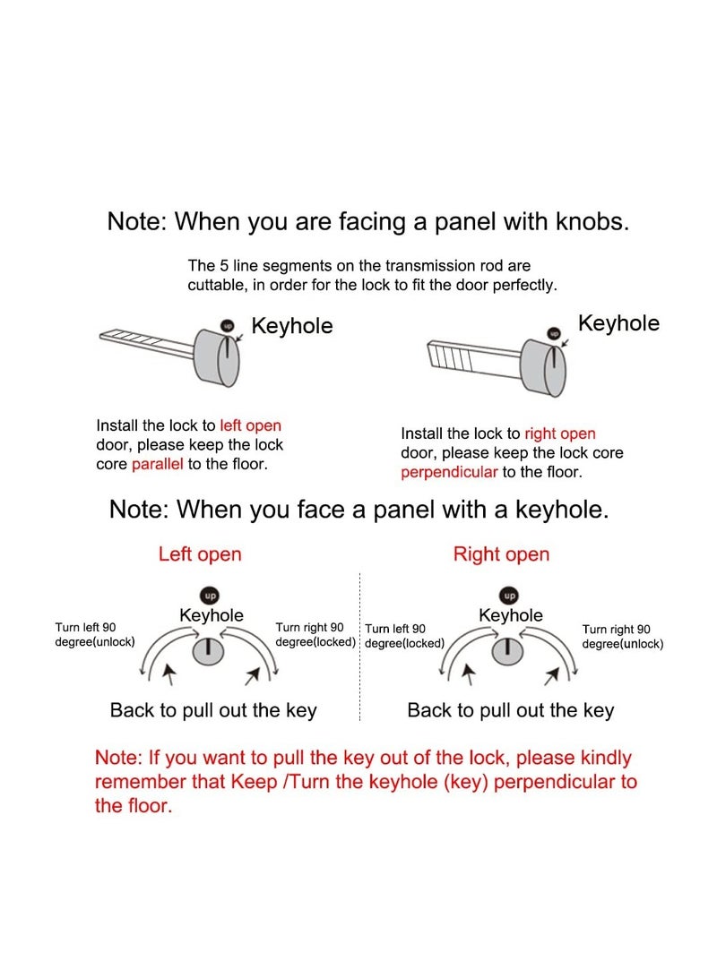 SYOSI Privacy Pocket Door Lock Hardware with Key Recessed Sliding Door Mortise Lock, Double Barn Door Lock Invisible Furniture Hardware for 38mm 55mm Thickness Door - Image 5