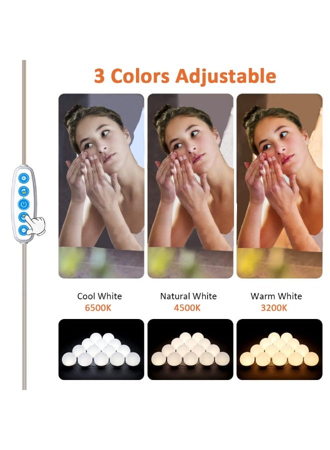 Hollywood Style Vanity Mirror Light Strip - 14 LED Dimmable Bulbs, 3 Color Temperatures, USB Powered for Makeup Table & Bathroom (USB,Mirror Not Included) - Image 2