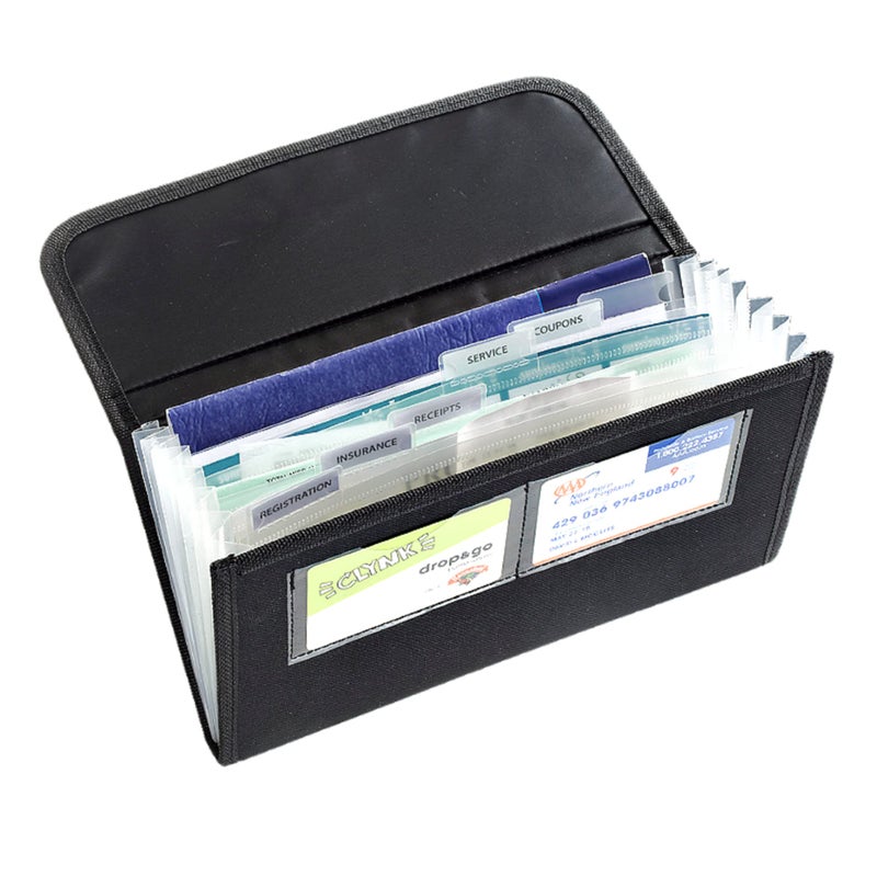 High Road Car Glove Box Organizer Maintenance Folder for Car Documents Card Pockets for Insurance and Registration with Receipt Log and Divider Tab Inserts