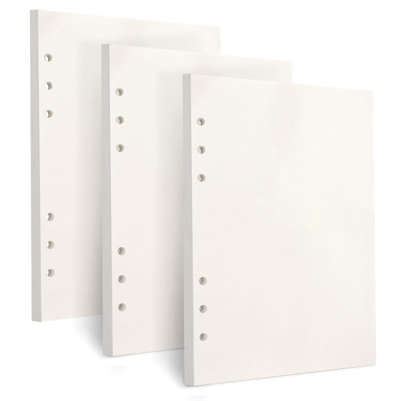 Toplive A5 Refill Paper, [3 Pack] 100GSM Thick 6 Hole Filler Inserts - 135 Sheets (270 Pages) for 6 Ring Binder Journal Notebook, Blank - Image 1