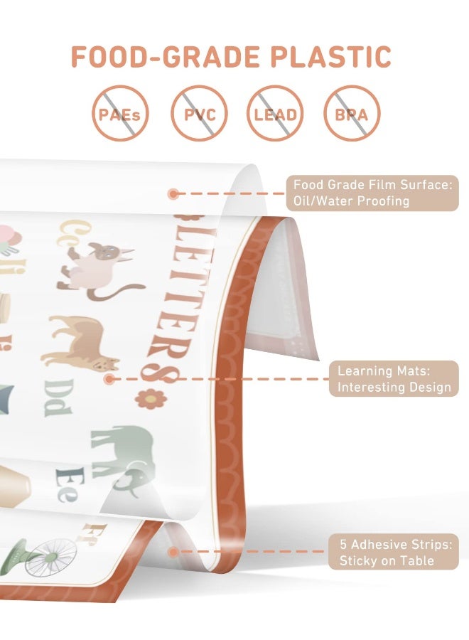 Babebay Disposable Placemats for Baby, 40 Pack Sticky Toddler Placemat for Restaurants, Dining Table, Party, Travel, 12" x 18" with 4 Designs - Image 4