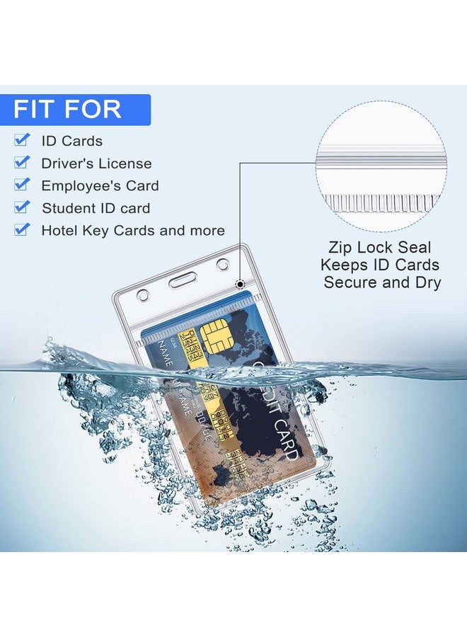 Marspark 300 Pieces Vertical Badge Holders Id Card Name Badge Holder Clear Plastic Name Badge Id Card Holders Transparent Pvc Sleeve Cover For School Office Waterproof Resealable Zip Name Badge Inserts - Image 4