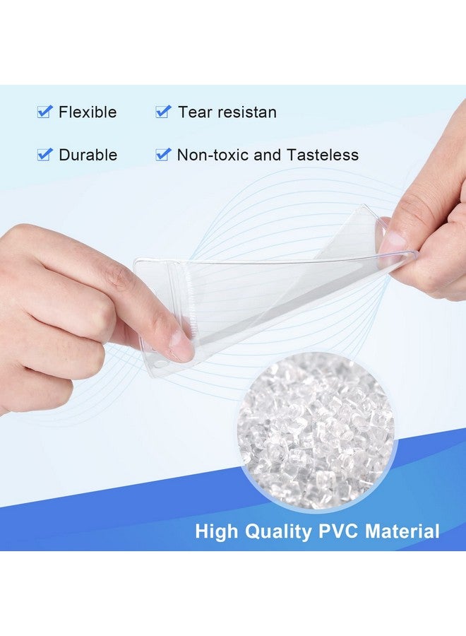 Marspark 300 Pieces Vertical Badge Holders Id Card Name Badge Holder Clear Plastic Name Badge Id Card Holders Transparent Pvc Sleeve Cover For School Office Waterproof Resealable Zip Name Badge Inserts - Image 5