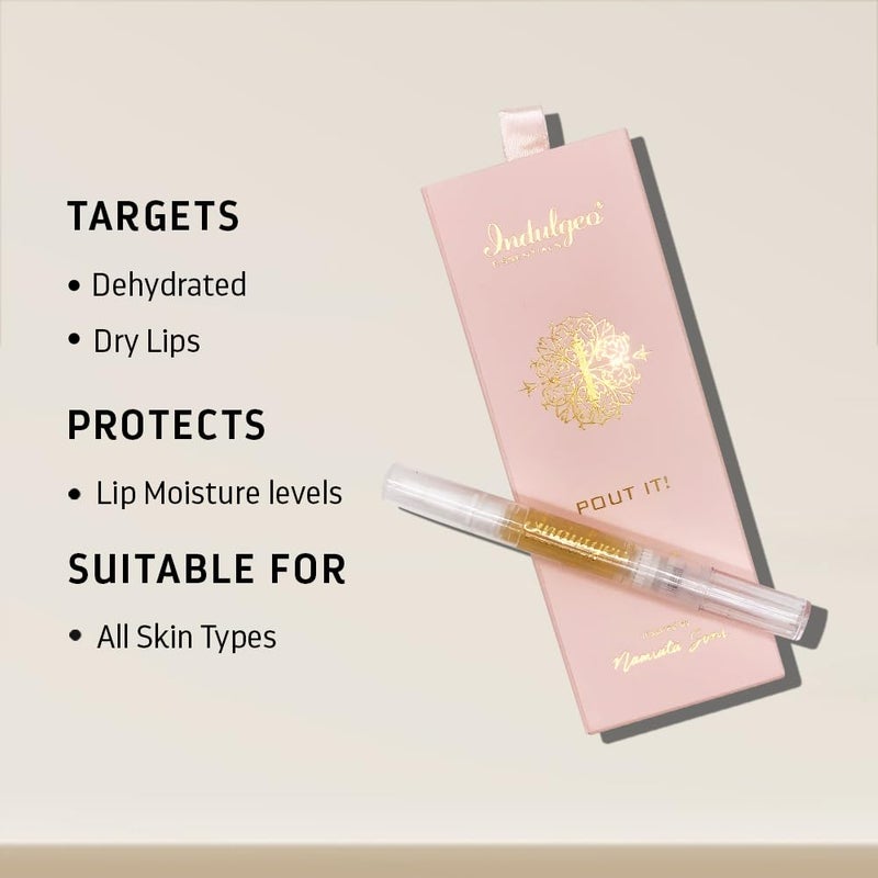 Indulgeo ESSENTIALS زيت الشفاه 24 قيراط من إندولجيو إيسينشالز بوات إت 35 مل - حل طبيعي لشفاه ممتلئة ومشرقة يخفف جفاف الشفاه مع رقائق الذهب 24 قيراط وزيت القرفة وحبوب القهوة الجامايكية - Image 2