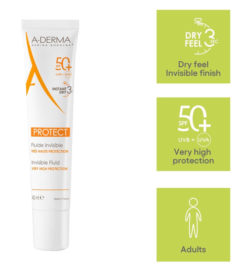 A-DERMA A Derma Protect Invisible Fluid Spf 50+ 40ml - Image 4