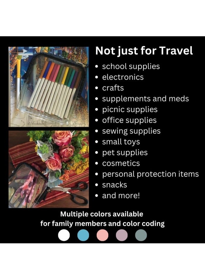 حقيبة مستحضرات تجميل سفر شفافة - سعة كبيرة 1 كوارت - لتخزين مستحضرات التجميل والسوائل - Image 4