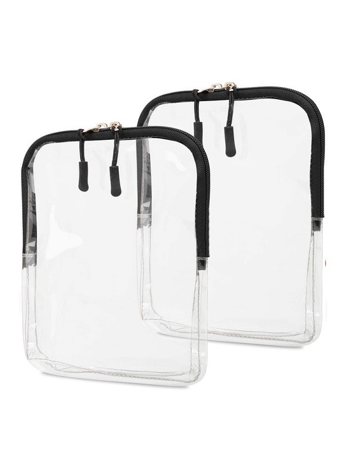 حقيبة مستحضرات تجميل سفر شفافة - سعة كبيرة 1 كوارت - لتخزين مستحضرات التجميل والسوائل - Image 1