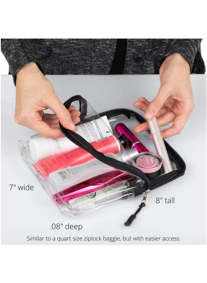 حقيبة مستحضرات تجميل سفر شفافة - سعة كبيرة 1 كوارت - لتخزين مستحضرات التجميل والسوائل - Image 2