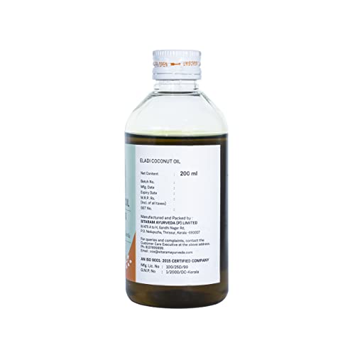 Sitaram Ayurveda Eladi Coconut Oil | Ayurvedic Face & Body Massage with Cardamom & Turmeric | Supports Radiance, Softness & Hydration | Helps Soothe Dryness, Itching & Acne-Prone Areas | 200 ml - Image 3