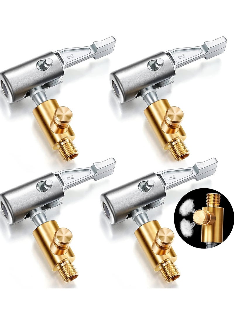 SOLARAE 4 Pcs Tire Air Chuck Inflation Hose Adapter Air Chuck Lock, Hose Repair End with Barb Connector to Connect Portable Tire Inflation Head for Car Bike Pump Hose Repair - Image 1