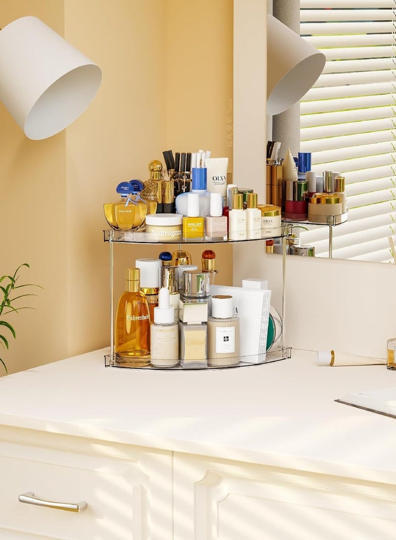 DIOTTI Acrylic Bathroom Counter Organizer, Clear Bathroom Countertop Corner Organizer - Image 2