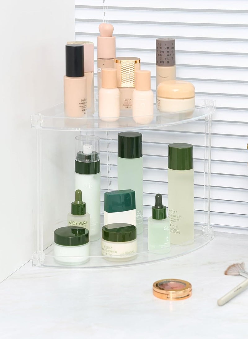 DIOTTI Acrylic Bathroom Counter Organizer, Clear Bathroom Countertop Corner Organizer - Image 3