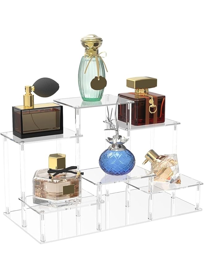 The Bros حامل عرض أكريليك بارتفاع 6 طبقات رف شفاف منظم عطور طاولة أكريليك لعرض الكب كيك والحلويات وجامع الشمبانيا والشخصيات التفاعلية وفنكو بوب حامل عرض متعدد الطبقات - Image 1