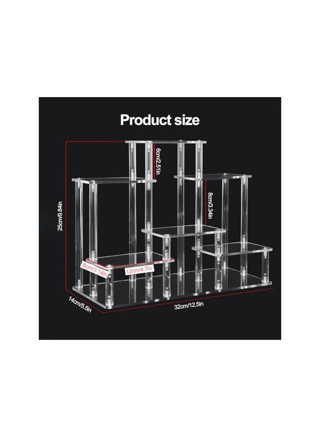 The Bros حامل عرض أكريليك بارتفاع 6 طبقات رف شفاف منظم عطور طاولة أكريليك لعرض الكب كيك والحلويات وجامع الشمبانيا والشخصيات التفاعلية وفنكو بوب حامل عرض متعدد الطبقات - Image 4