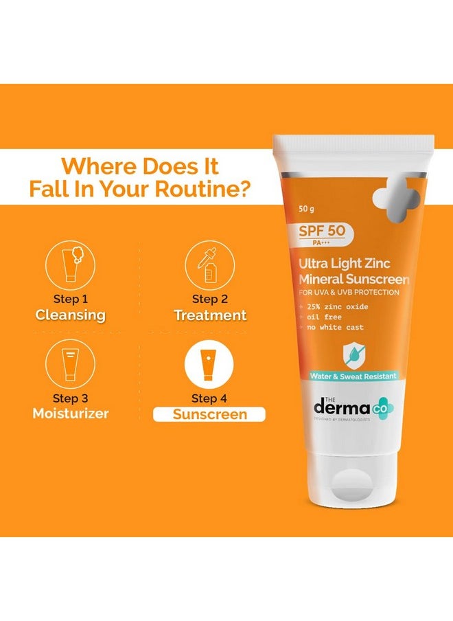 ذا ديرما كو واقي من الشمس خفيف للغاية يحتوي على معدن الزنك مع عامل حماية من الشمس SPF 50 Pa+++ للحماية من الأشعة فوق البنفسجية واسعة النطاق والضوء الأزرق لجميع أنواع البشرة 50 جم  - Image 5
