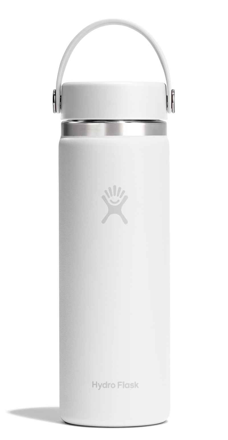 Hydro Flask Water Bottle Insulated Stainless Steel Wide Mouth Flex Lid Non Spill Leakproof and Refillable in 20 Oz Tonal White - Image 2