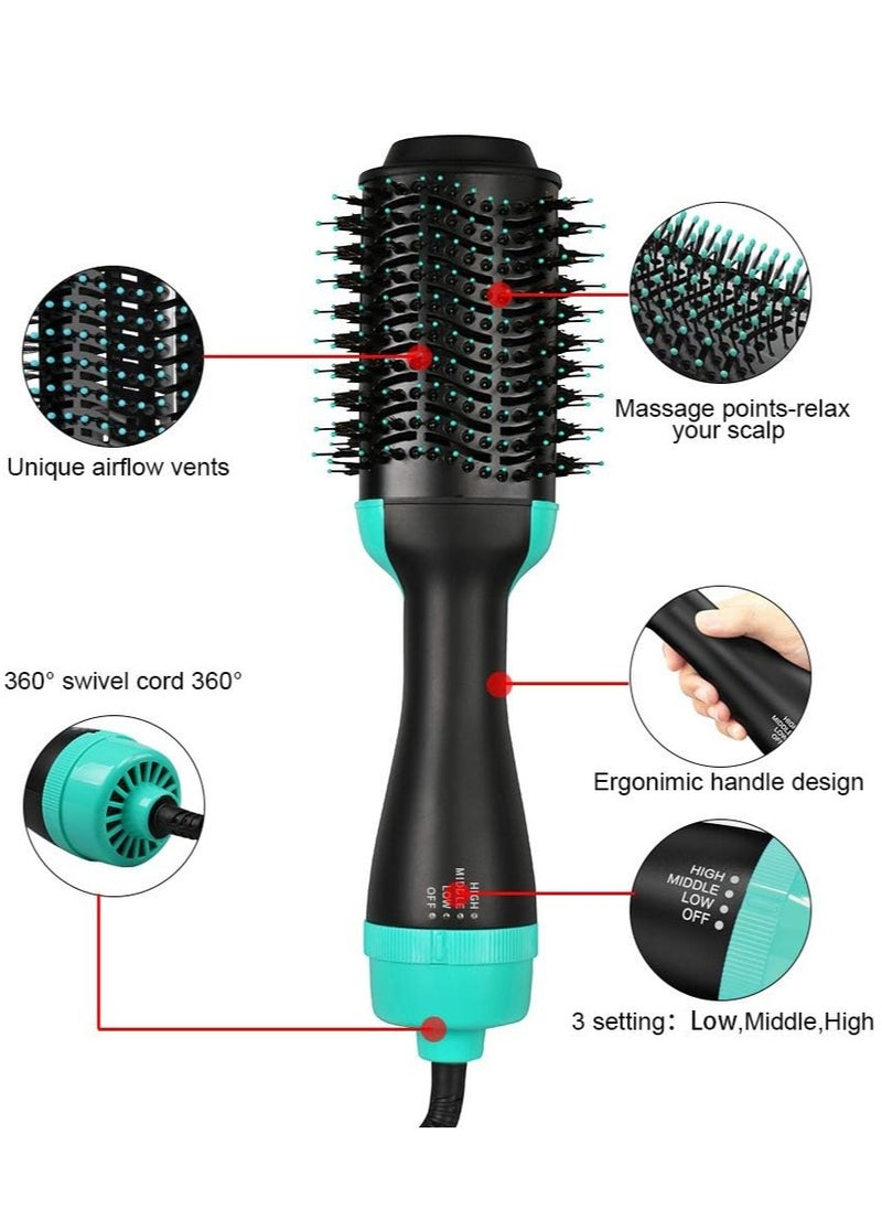 ELTRAZONE 3-in-1 One-Step Hot Air Hair Brush – Electric Straightener, Curler, and Dryer Comb (Green) | Multi-Function Styling Tool for Smooth, Voluminous Hair | Fast Drying & Easy Styling  - Image 3