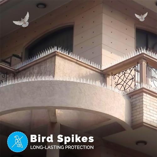 Eightiz (Pack of 9) New Sharp Bird and Pigeon Spikes, Pigeon Control Spikes Anti Bird Plastic Spikes for AC Balcony Railing Window Home Protection from Pigeon Dog Monkey Crow Kabootar Transparent - Image 4