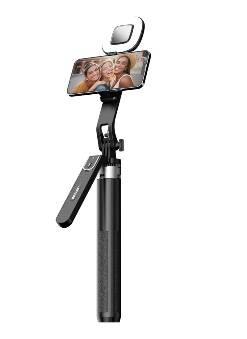 Lenyes - Lenise Quadruple Mobile Phone Holder LPH103: 1.8m Extendable Zinc Alloy, 360 Degree Rotation, Detachable Bluetooth Remote, Anti-Slip Pads, Fill Light Support - Image 1