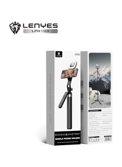 Lenyes Lenise Quadruple Mobile Phone Holder LPH103: 1.8m Extendable Zinc Alloy, 360 Degree Rotation, Detachable Bluetooth Remote, Anti-Slip Pads, Fill Light Support  - Image 2