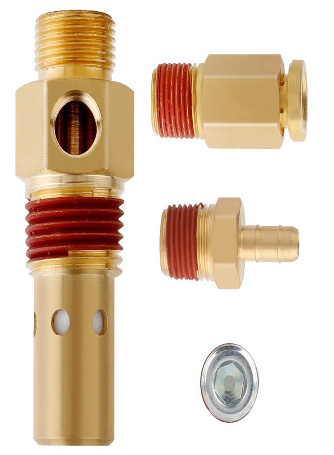 Hromee Air Compressor Replacement Components Brass 1/2 Inch MNPT Compressor in Tank Check Valve Kit with Three Different Unloader Tube Fittings 20 SCFM 4 Pieces - Image 1