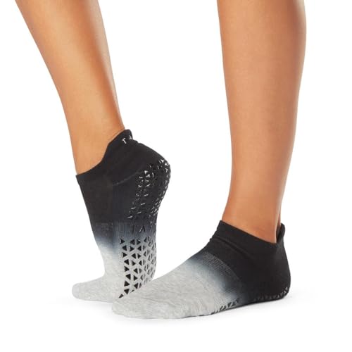TAVI Savvy Pilates Socks - Grip Socks for Women with Non-Slip Grippy Sole, Heel Tab and Arch Band Support, Wear for Yoga, Barre, Dance, Lagree - Ebony Ombre, Small - Image 1