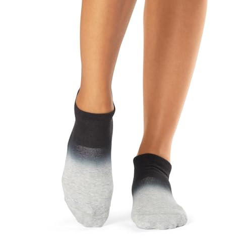 TAVI Savvy Pilates Socks - Grip Socks for Women with Non-Slip Grippy Sole, Heel Tab and Arch Band Support, Wear for Yoga, Barre, Dance, Lagree - Ebony Ombre, Small - Image 2