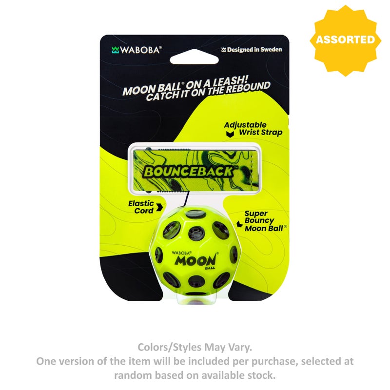 Waboba Bounceback x Moon Ball with Adjustable Wrist Strap (6 cm, Assorted) - Image 1