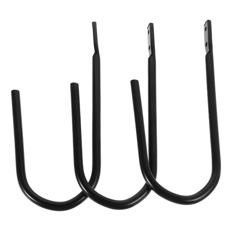 Black U Shaped Curtain Hooks No Drill Required Easy Installation for Tracks and Tiebacks - Image 2