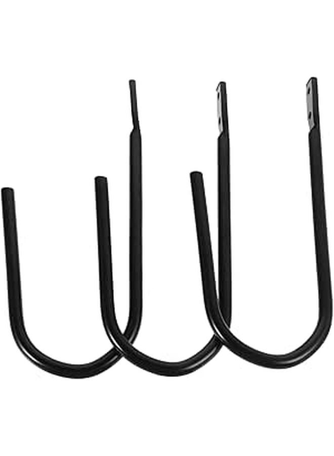 Black U Shaped Curtain Hooks No Drill Required Easy Installation for Tracks and Tiebacks - Image 1