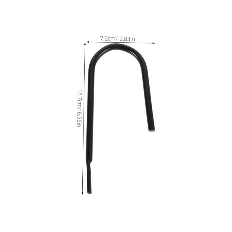 Black U Shaped Curtain Hooks No Drill Required Easy Installation for Tracks and Tiebacks - Image 3