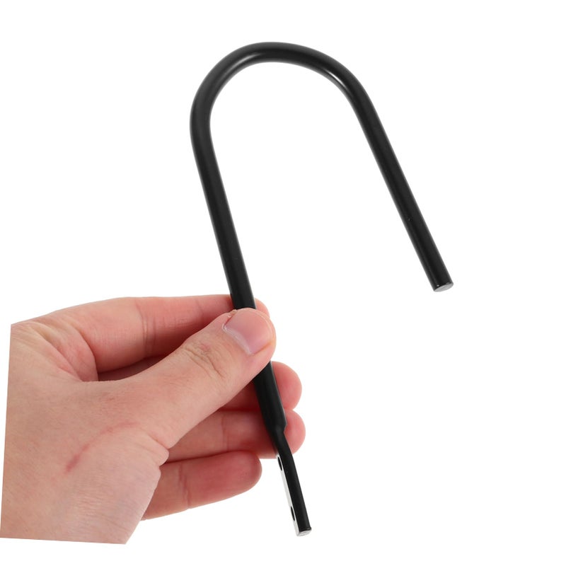 Black U Shaped Curtain Hooks No Drill Required Easy Installation for Tracks and Tiebacks - Image 5