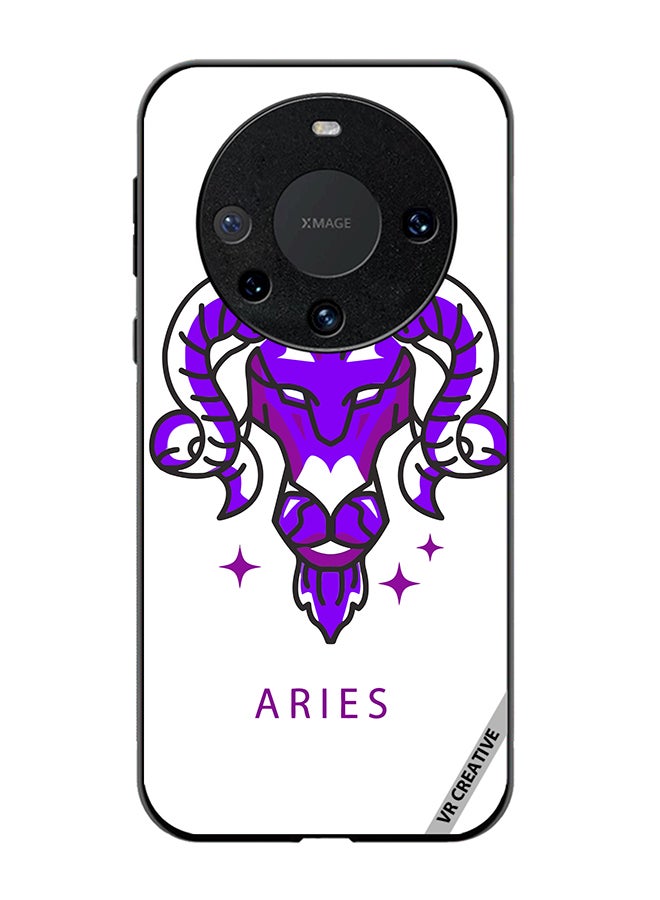 VR CREATIVE Protective Case Cover For Huawei Mate 60 Purple Watercolor Zodiac Sign Design Multicolour - Image 1