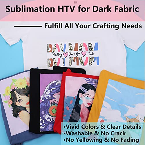 HTVRONT Sublimation Vinyl for Dark/Light Fabric - 12" X 20FT Sublimation HTV Matte - Sublimation Blanks for Sublimation Shirts/Bag/Hat/Pillow - Image 2