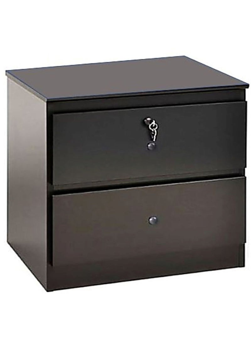 AL WADI FURNITURE AWF Al Wadi Furniture Bedside Table, Night Stand Table with Lockable Key Drawer,Easy Assembly Wenge 40 x 40 x 45 cm, SideTable  - Image 1