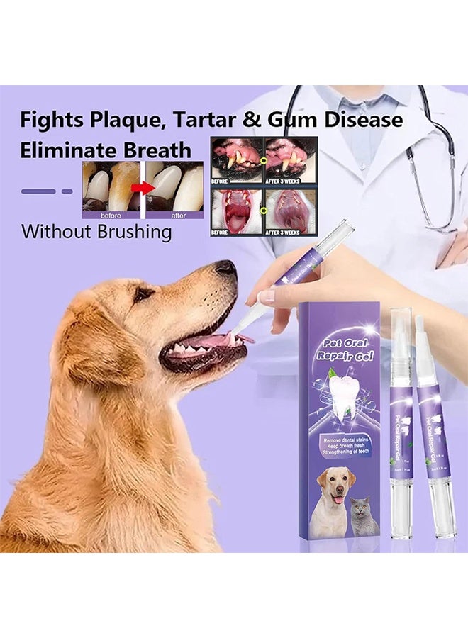 Pet Oral Repair Gel, Dog Oral Repair Gel, Pet Breath Freshener for Cats and Dogs, Removes Tartar, Keeps Breath Fresh, Strengthens Teeth, Without Brushing - Image 2
