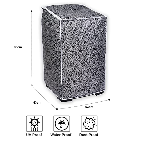 Classic® Top Load Washing Machine Cover Suitable for Samsung Front Panel 8 Kg, 8.5 Kg, 9 Kg, 9.5 Kg, 10 Kg (63cmsX63cmsX93cms, Black & Grey, Large) - Image 4