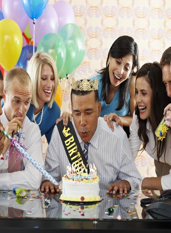 Amariver Amairver Birthday King Crown and Sash for Men Decorations Gold King Crown Tiaras for Birthday Party Men’s Decoration for Party Anniversary and Photography Birthday Accessories - Image 5