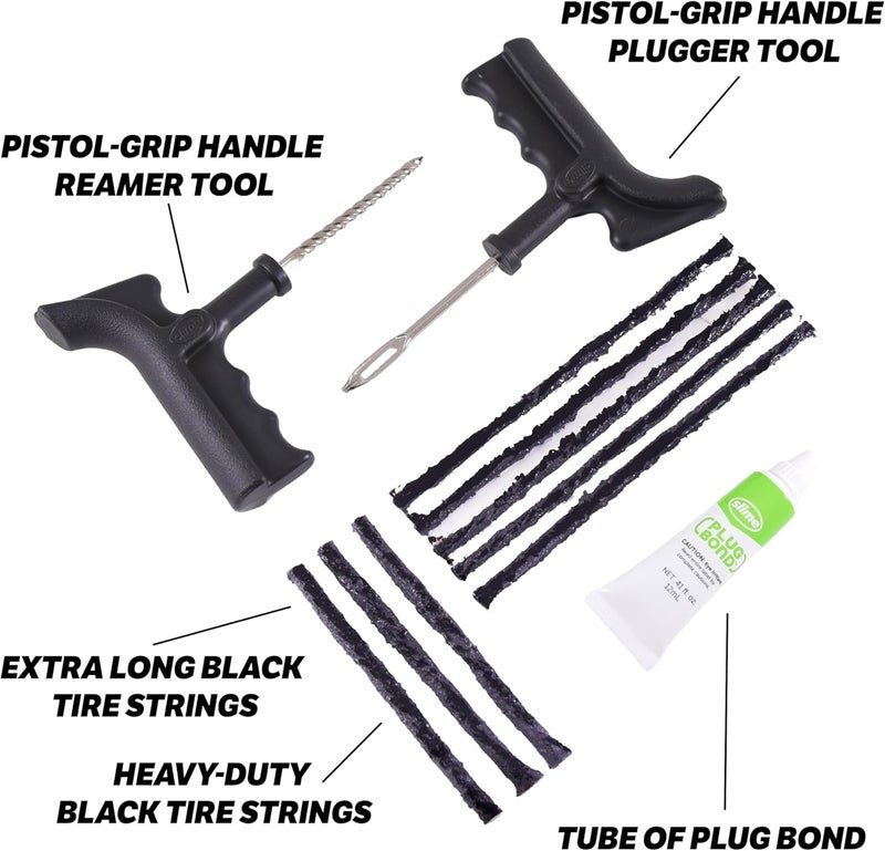 Slime Deluxe Tire Plug Kit - 11 Piece Set with Tools, Strings, and Glue for Tire Repair - Image 2
