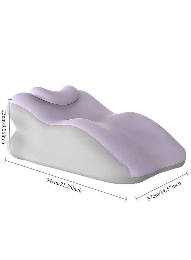 Ergonomic Purple Cervical Pillow Thick Semi Inclined Backrest Couple Sexual Support For Buttocks Sofa Headrest Lumbar Cushion Contoured Shape Medium Firmness Breathable Material Home Comfort Use All Seasons - Image 3