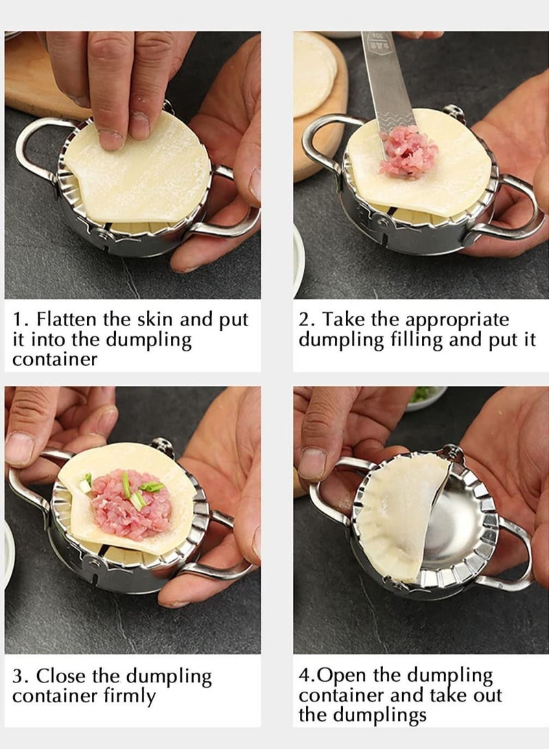 2-Piece Stainless Steel Dumpling Pierogi Cutter Maker Ravioli Empanada Mold Set large and small - Image 4